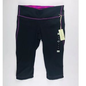 TANGERINE ACTIVE BLACK/PURPLE CAPRI SMALL NWT